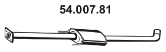EBERSPÄCHER Vidējais izpl. gāzu trokšņa slāpētājs 54.007.81 Vidējais trokšņa slāpētājs EBERSPÄCHER Suzuki LIANA 54.007.81