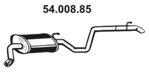 EBERSPÄCHER Bakre eksospotte 54.008.85 Bakpotte EBERSPÄCHER Subaru XV 54.008.85