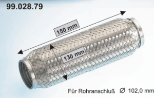 EBERSPÄCHER Fleksirør, eksosanlegg 99.028.79 99.028.79 Fleksirør avgassanlegg PORSCHE 944 EBERSPÄCHER