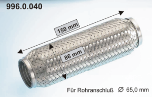 EBERSPÄCHER Flexibel uitlaatstuk 996.0.040 EBERSPÄCHER Flexibel deel uitlaat DAIHATSU 996.0.040