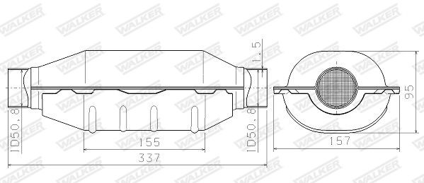 WALKER Catalytic Converter, universal 66923 LAND ROVER DEFENDER WALKER catalytic converter 66923