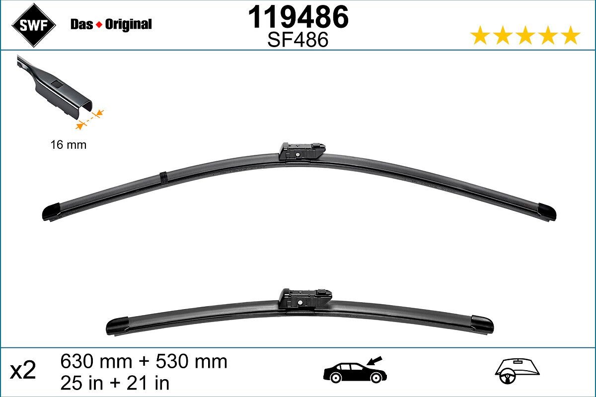 SWF Wiper blade 119486 Škoda FELICIA SWF wiper blades 119486