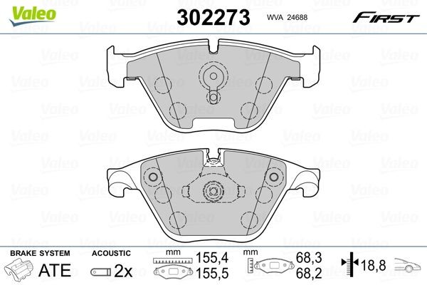 VALEO Kit pastiglie freni 302273 VALEO 302273 Pasticche BMW F12 prezzo