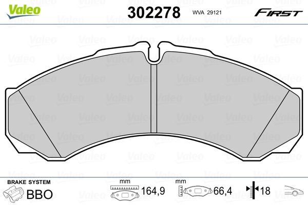 VALEO Plaquettes de frein 302278 Plaquette de frein sport VALEO RENAULT TRUCKS 302278