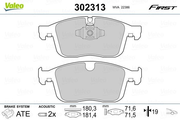 VALEO Τακάκια φρένων 302313 VALEO 302313 γνήσια Αγωνιστικά τακάκια Volvo P1800 Coupe κόστος