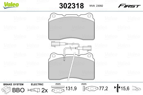 Brake pad set VALEO 302318 VALEO 302318 2006 ALFA ROMEO GT brake pads replacement