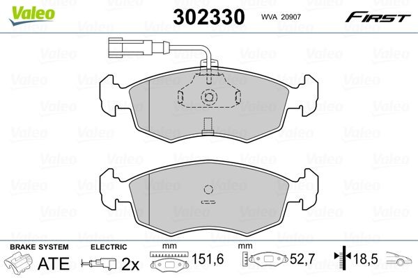 Bremseklosser VALEO 302330 VALEO 302330 Bremsebelegg til foran og bak Fiat SIENA 2008
