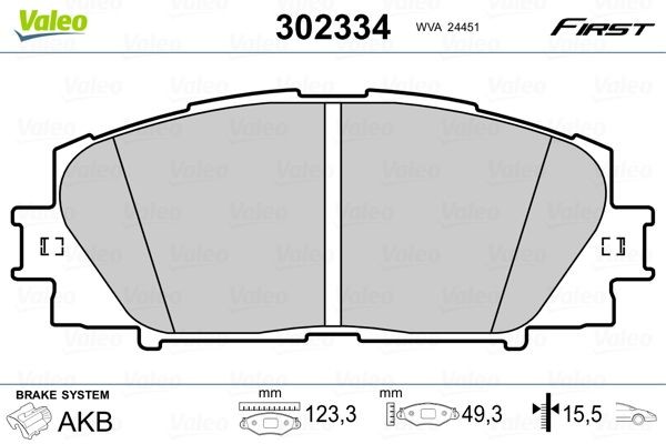 VALEO Bremseklodser 302334 VALEO 302334 TOYOTA Prius C Hatchback Sports bremseklodser til en rimelig pris