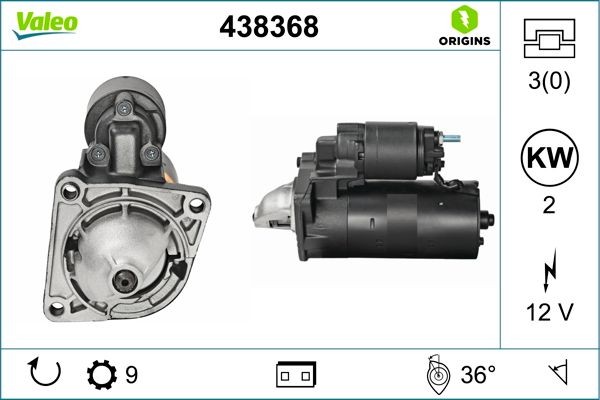 VALEO Motorino avviamento 438368 Costo Motorino avviamento VALEO SAAB 438368