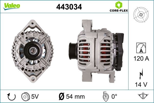 VALEO Ģenerators 443034 Ģenerators VALEO Saab 96 443034
