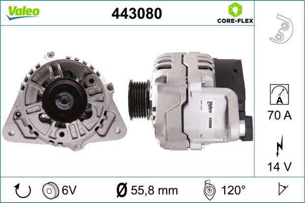 VALEO Alternateur 443080 443080 Alternateur VALEO MAZDA Série B