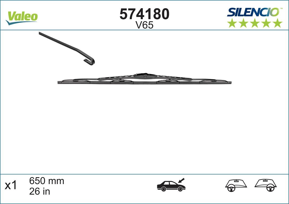 VALEO Ruitenwisser 574180 VALEO 574180 Ruitenreiniging SUBARU XV (_GP_)