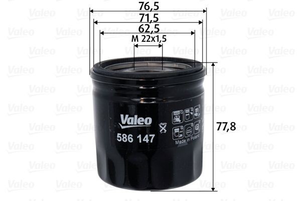 VALEO Olejový filter 586147 Olejový filter VALEO Citroën XANTIA 586147