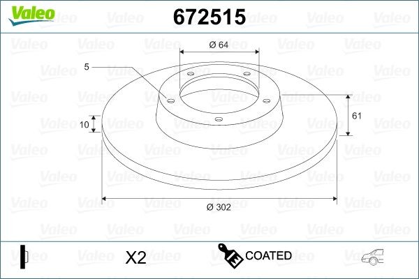 VALEO Disque de frein 672515 672515 Disques de frein VALEO HONDA CR-Z
