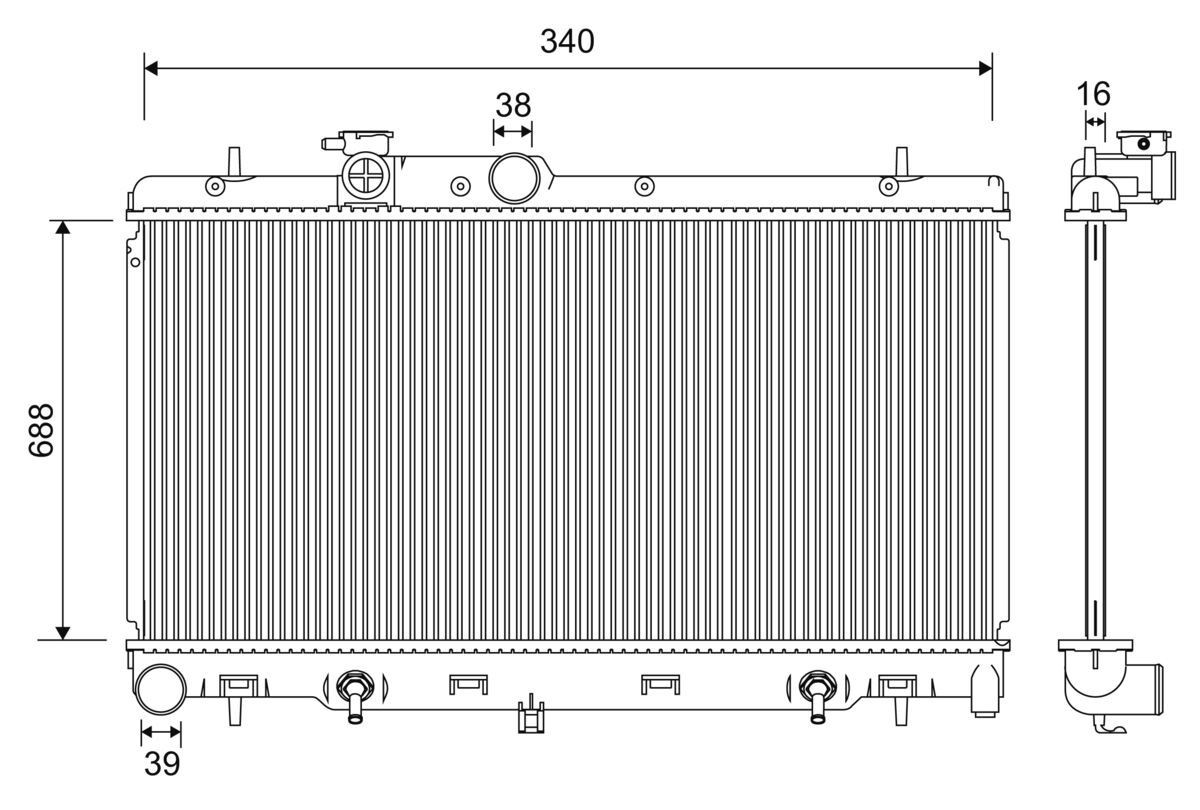 Chladič motora VALEO 701204 VALEO 701204: Chladič motora Subaru XV 2015