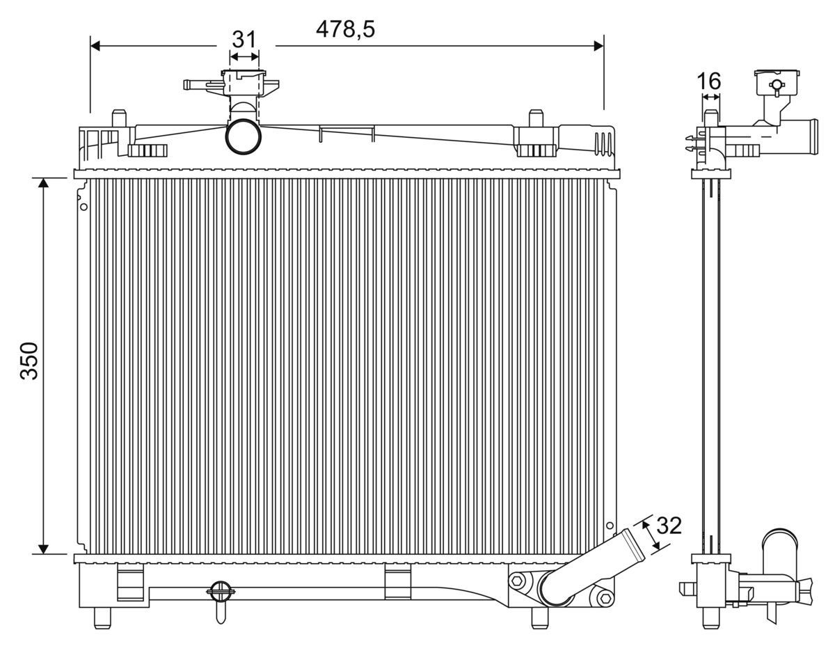 VALEO Radiaator, mootorijahutus 701216 VALEO 701216 originaal Jahutusradiaator Toyota Yaris xp13 hind