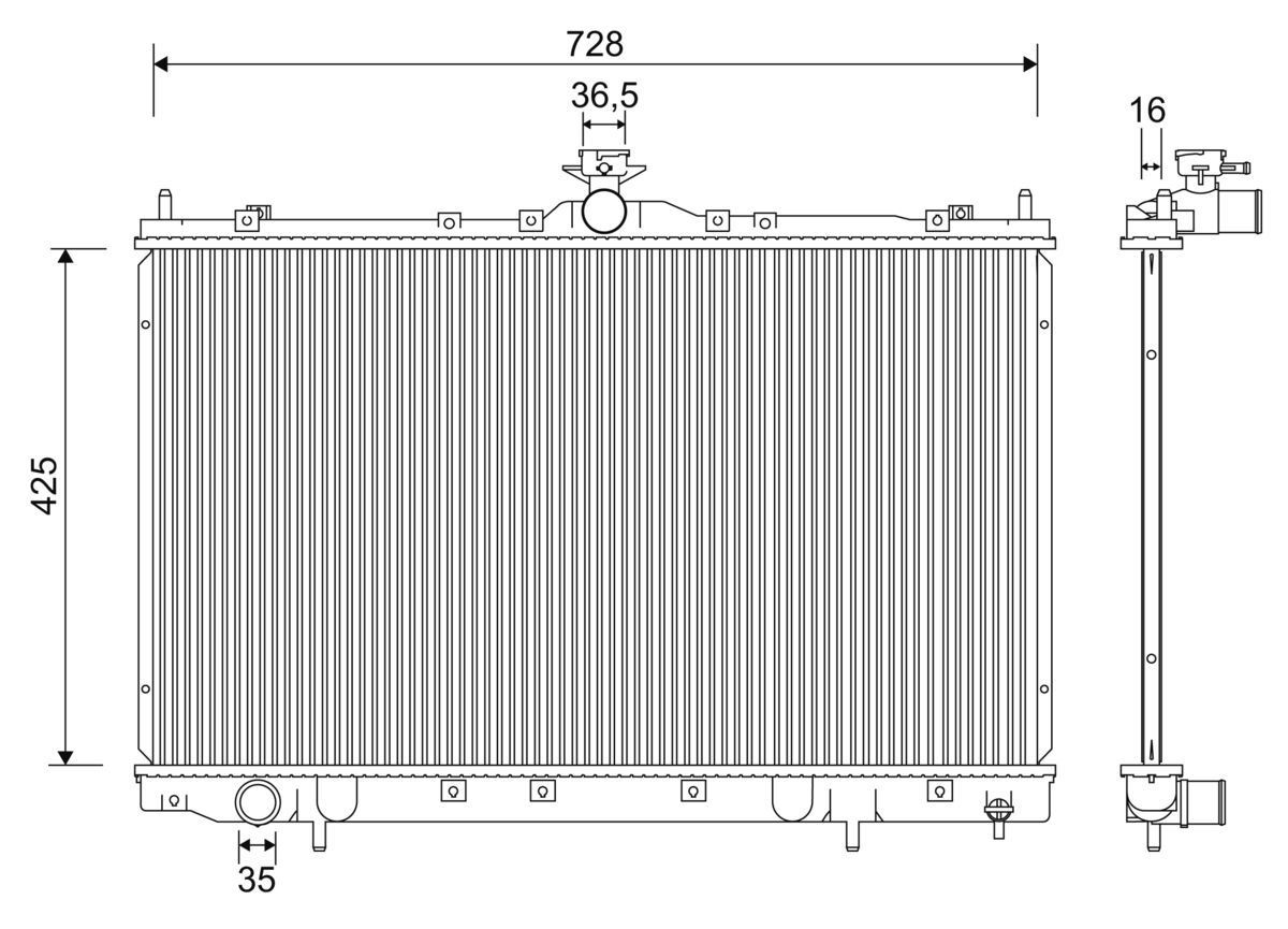 VALEO Chladič motora 701239 Chladič motora VALEO Mitsubishi PAJERO 701239