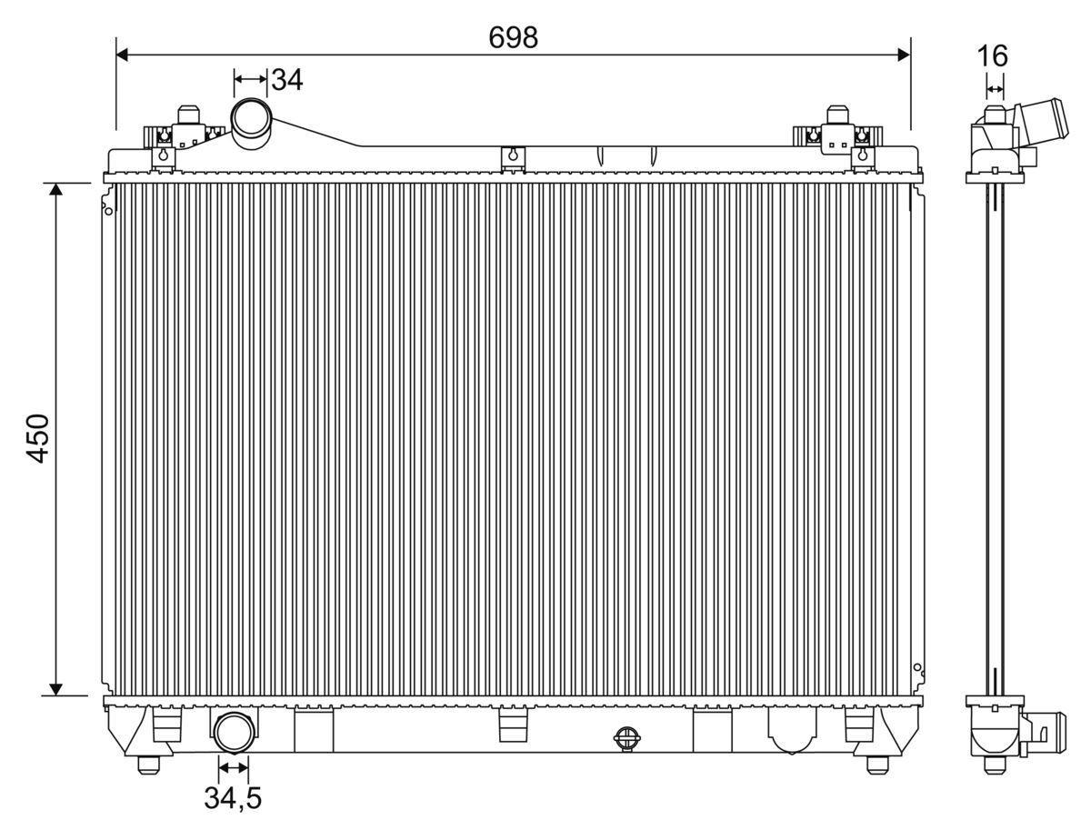 VALEO Radiaator, mootorijahutus 701243 Mootori radiaator VALEO Suzuki VITARA 701243