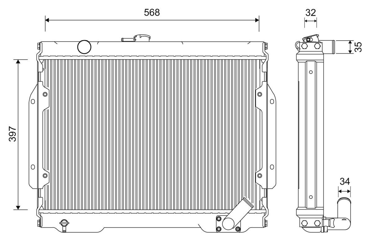 Radiador, arrefecimento do motor VALEO 701262 VALEO 701262 Radiador arrefecimento do motor Mitsubishi L 200 2022
