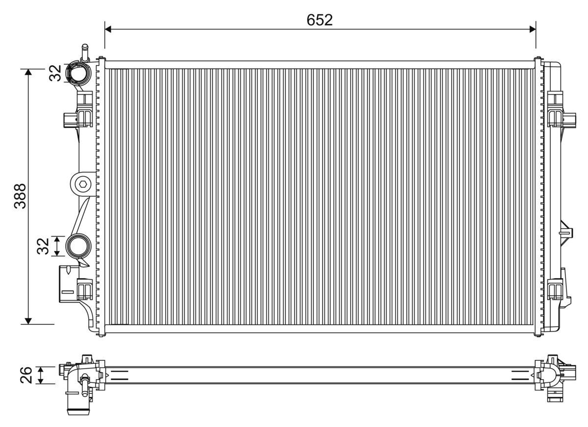 VALEO Radiateur du moteur 701331 VALEO 701331 d'origine Module de refroidissement SSANGYONG MUSSO prix