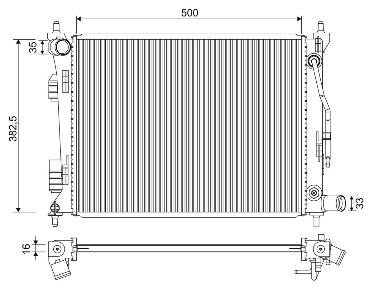VALEO Jäähdytin, moottorin jäähdytys 701342 701342 VALEO Jäähdytin Kia NIRO hinta