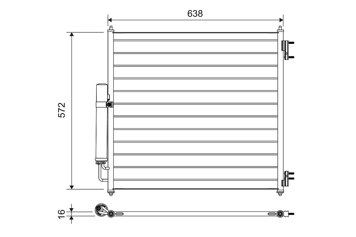 VALEO Kondensor, klimatanläggning 814053 VALEO 814053 AC-kondensor LAND ROVER Defender SUV (L663)
