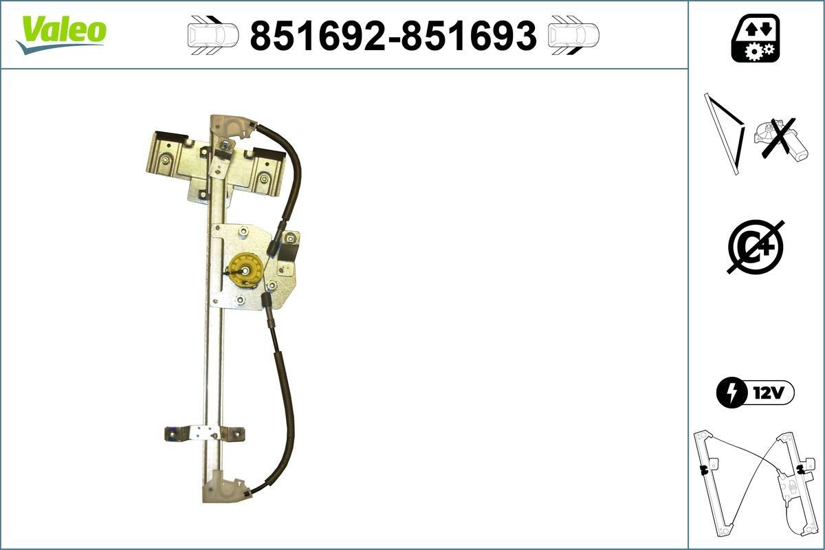 VALEO Lasinnostin 851692 851692 VALEO Ikkunahissi CHEVROLET KALOS
