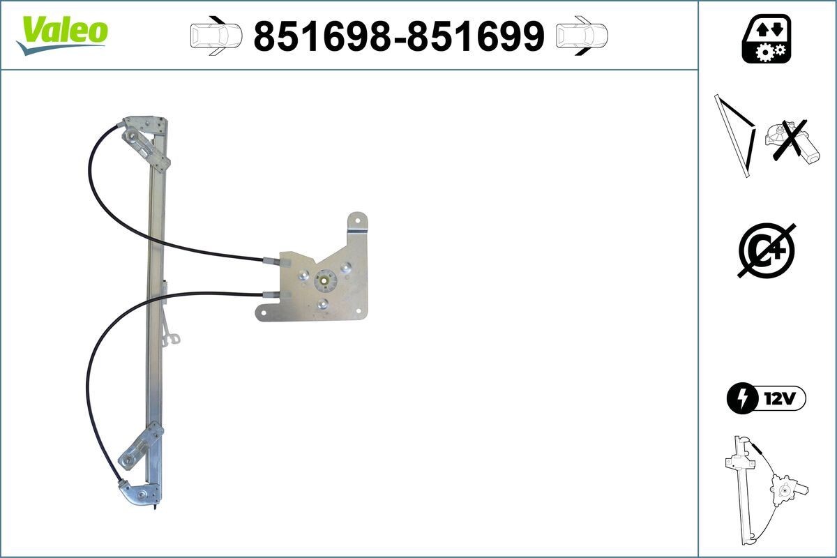 VALEO Lève-vitre 851698 Mécanisme vitre électrique VALEO CROSSLAND X 851698 pas cher