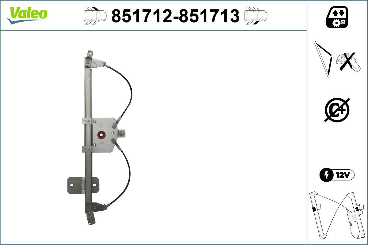 Γρύλος παραθύρου VALEO 851712 VALEO 851712 Γρύλλος παραθύρου RENAULT CAPTUR 2018