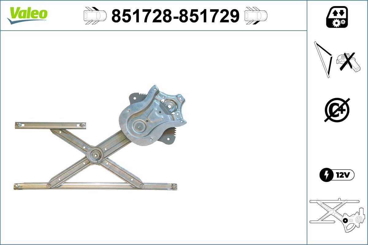 VALEO Γρύλος παραθύρου 851728 VALEO 851728 γνήσια Γρύλος παραθύρου Toyota Avensis T27 κόστος