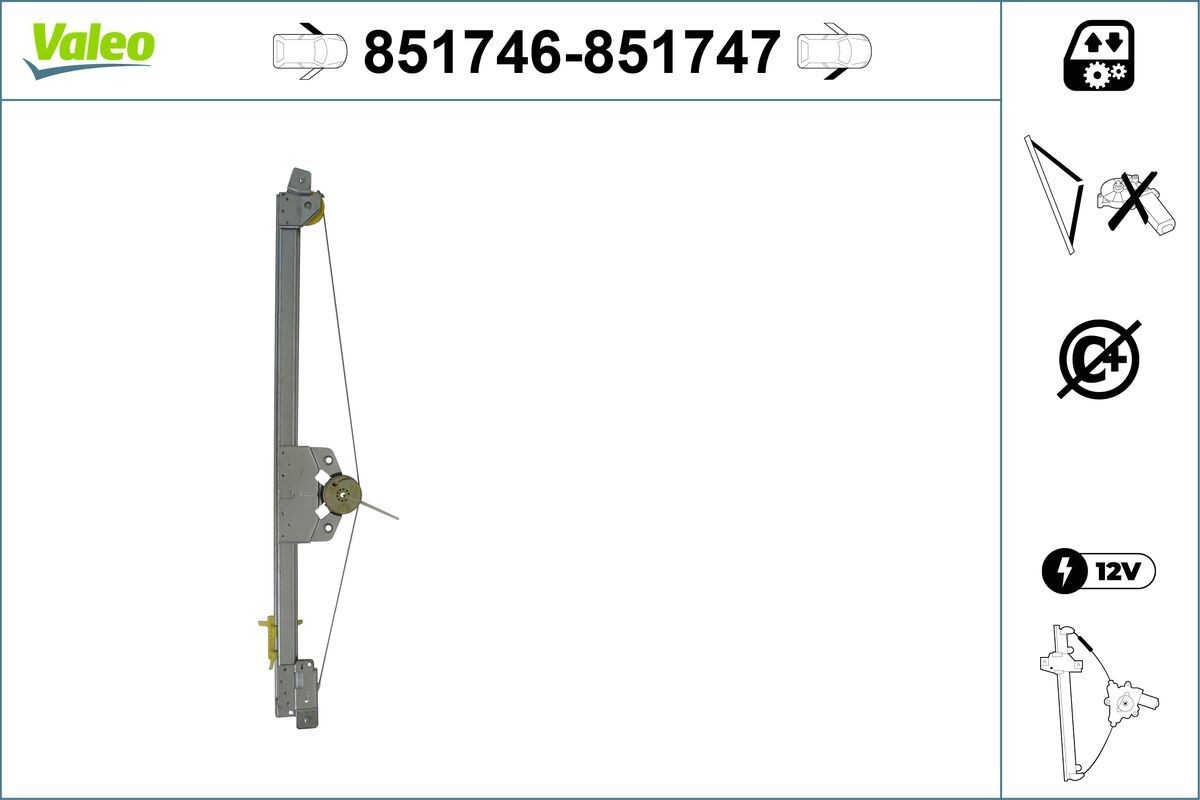 Raammechanisme VALEO 851746 VALEO 851746 Elektrische raammechanisme NISSAN PRIMASTAR 2025