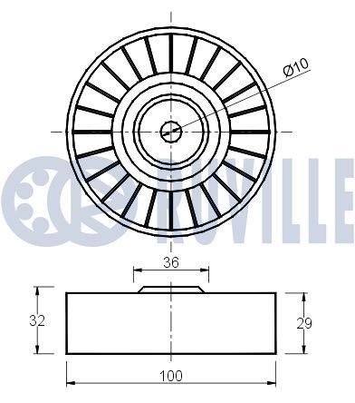 RUVILLE Silent bloc de barre stabilisatrice 985369 Silent bloc de barre stabilisatrice RUVILLE RENAULT 985369