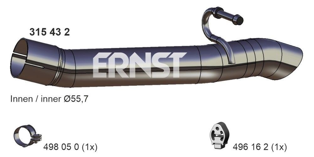 ERNST Izplūdes caurule 315432 ERNST 315432 Izplūdes caurules Ford Grand C Max lēti