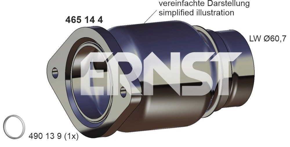 ERNST Reparationsrör, katalysator 465144 ERNST 465144 Avgasrör BMW E82 original