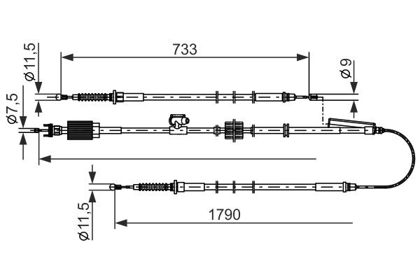 BOSCH Vaijeri, seisontajarru 1 987 482 803 BOSCH 1 987 482 803 Kadett E Hatchback käsijarruvaijeri hinta
