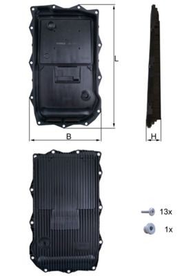 KNECHT Hydrauliekfilterset, automatische aandrijving HX 184KIT HX 184KIT Carterpan automaat NISSAN JUKE KNECHT