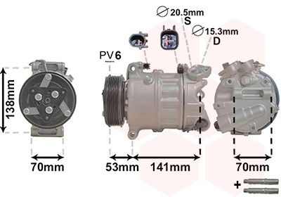 VAN WEZEL Compressor, ar condicionado 0200K209 VAN WEZEL 0200K209 Compressor do ac XJ Sedan (X351) preço