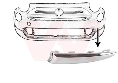 VAN WEZEL Mostrina, Paraurti 1614581 Costo Modanatura paraurti VAN WEZEL SAAB 1614581
