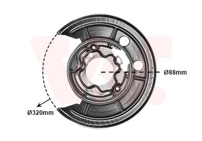 VAN WEZEL Splash Panel, brake disc 1651373 VAN WEZEL 1651373 genuine Mitsubishi OUTLANDER splash panel brake disc price
