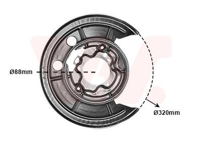VAN WEZEL Chapa deflectora, disco de travão 1651374 VAN WEZEL 1651374 Defletor do discos de travão Peugeot 208 originais