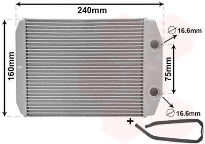 VAN WEZEL Scambiatore calore per riscaldamento abitacolo 17016700 17016700 costo Radiatore riscaldamento MG MG 6 VAN WEZEL