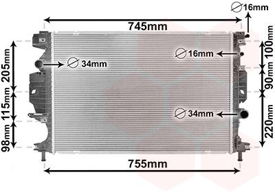 VAN WEZEL Radiador, arrefecimento do motor 18002642 Radiador VAN WEZEL Ford GALAXY 18002642