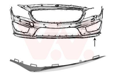 VAN WEZEL Mostrina, Paraurti 2937581 2937581 costo Modanatura paraurti MERCEDES-BENZ Classe B VAN WEZEL