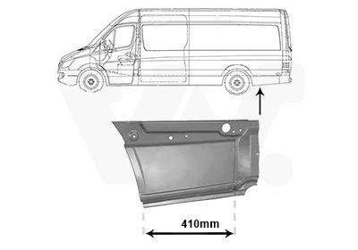 VAN WEZEL Sānsiena 3077143 3077143 Riteņu arkas VAN WEZEL VW UP
