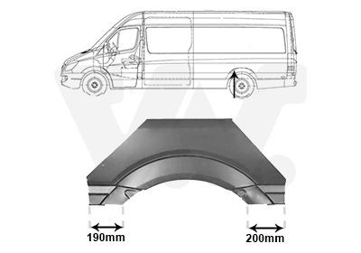 VAN WEZEL Sdovägg 3077145 Mercedes A209 Hjulhus VAN WEZEL 3077145