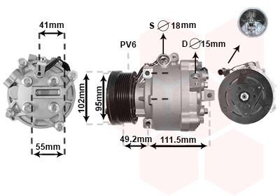 VAN WEZEL Klimakompressor 3201K701 VAN WEZEL 3201K701 Kfz-Klimatisierung Mitsubishi Lancer 8 Limousine 2011