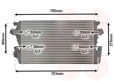 VAN WEZEL Intercooler 37014706 Opel ZAFIRA Intercooler VAN WEZEL 37014706