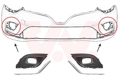VAN WEZEL Ventilasjonsgitter 4420599 VAN WEZEL 4420599 Ventilasjonsgitter RENAULT CLIO IV Stasjonsvogn (KH_) 1.5 dCi 90 90 hk 2016