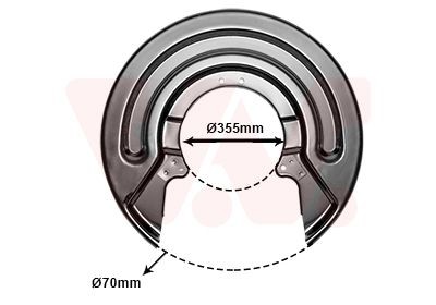 VAN WEZEL Έλασμα πιτσιλίσματος, δισκόπλακα 5897373 VAN WEZEL 5897373 γνήσια Λαμαρινένιο προστατευτικό VW T5 Φορτηγό πλατφόρμα κόστος