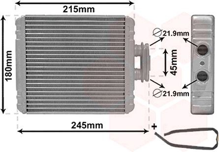 VAN WEZEL Siltummainis, Salona apsilde 76016700 Salona apsildes radiators VAN WEZEL Audi A2 76016700